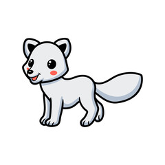Obraz na płótnie Canvas Cute little arctic fox cartoon