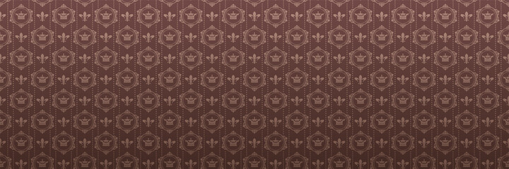 Background pattern in royal style with decorative elements on brown background for your design. Background for wallpaper, textures.