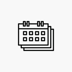Calendar, schedule, date, month line icon, vector, illustration, logo template. Suitable for many purposes.