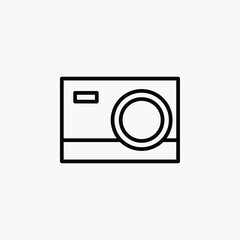 Camera, photography line icon, vector, illustration, logo template. Suitable for many purposes.