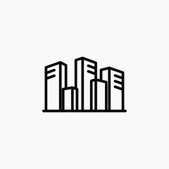 City, building, town, urban line icon, vector, illustration, logo template. Suitable for many purposes.