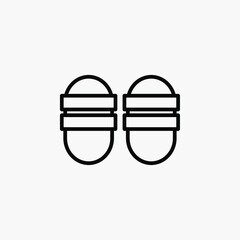 Fototapeta na wymiar Sandal, slipper line icon, vector, illustration, logo template. Suitable for many purposes.