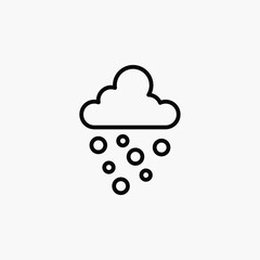 Snow, snowfall, rain, cloud line icon, vector, illustration, logo template. Suitable for many purposes.