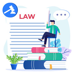 Illustration vector graphic cartoon character of lawyer