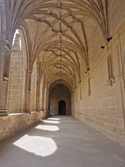 gothic monastery detail of the arched ceiling 