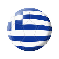 Greece soccer ball football 3d illustration isolated on white with clipping path