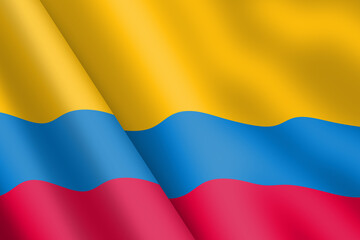 Colombia waving flag 3d illustration wind ripple