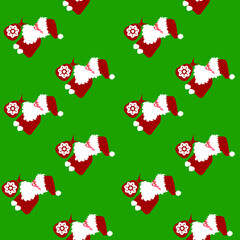 seamless pattern, santa claus with a gift