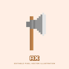Pixel ax creative design icon vector illustration for video game asset, motion graphic and others