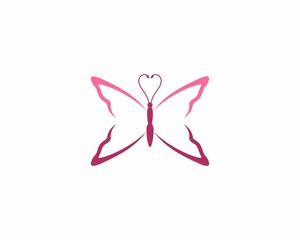 Simple flying butterfly logo design template
