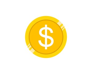 Shinning money coins in gold color