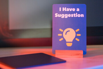 I Have a Suggestion lightbulb flash card