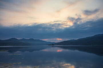 The view of the sunrise at Dumulmeori in Yangpyeong-gun.