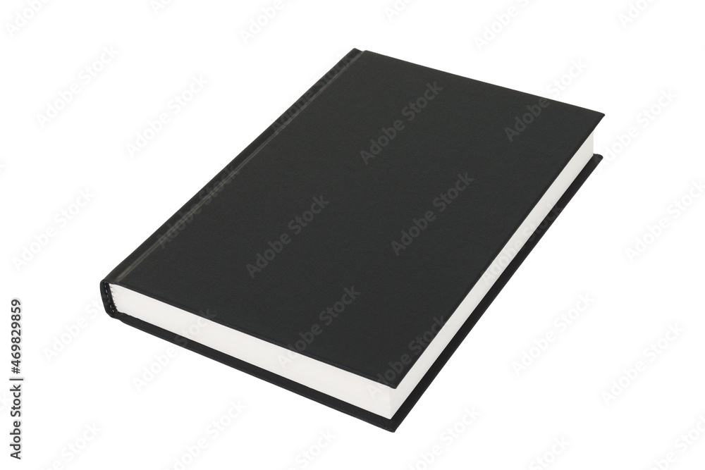 Wall mural Hardcover black book on white background with clipping path - Wall murals