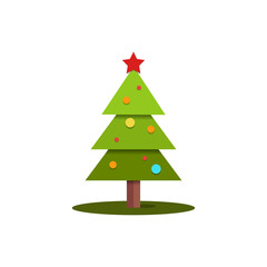 Fototapeta premium paper cut pine tree vector illustration, beautiful christmas tree paper art sign vector