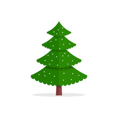 paper cut pine tree vector illustration, beautiful christmas tree paper art sign vector