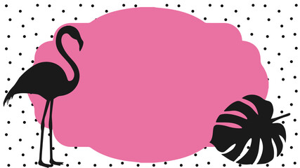 pink flamingo on a pink background frame