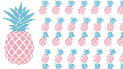 Pink pineapple,  seamless pattern, gift wrapping
