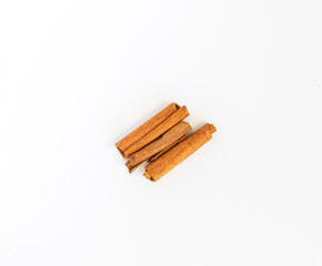 cinnamon spice sticks on white isolated background. High quality photo