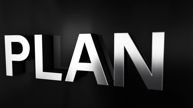 3D chrome text word flying of Project Management  Concept animation effect on black background.4K 3D animation of Project Management concept word flying word effect element 
