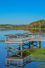 Beautiful view of Reed Bingham State Park from the fishing pier in Adel, Colquitt County, Georgia 