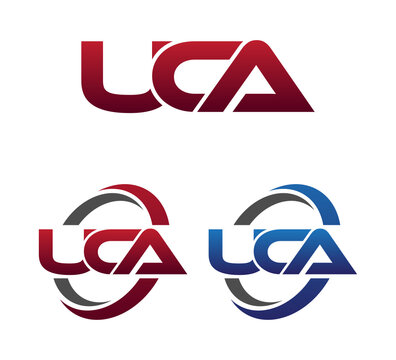 Modern 3 Letters Initial logo Vector Swoosh Red Blue UCA	
