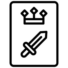 queen of swords outline icon