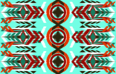 Oriental traditional ikat ethnic textile pattern Design for book cover,background,carpet,wallpaper,clothing,wrapping,Batik,fabric,Vector illustration embroidery style.