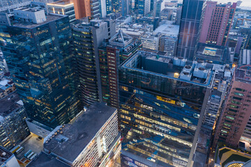 Fototapeta premium Top down view of Hong Kong business district