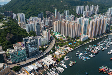 Top view of Hong Kong city