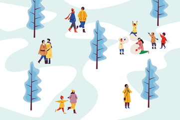 Winter people - Wallpaper christmas park