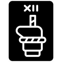 the hanged man solid icon