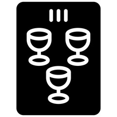 three of cups glyph icon