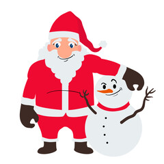 santaclaus con muñeco de nieve 
