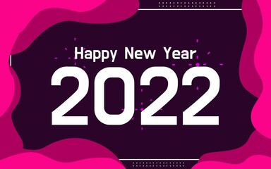 new year 2022 greeting background design in purple color. designs for banner and cover templates.