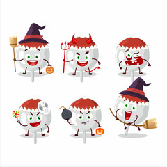 Halloween expression emoticons with cartoon character of christmas hat cookies candy