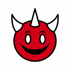 devil emoticon vector icon element