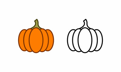 pumpkin squash flat vector icon element