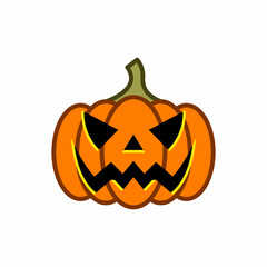 Jack-O-Lantern Halloween Carved Pumpkin Vector icon