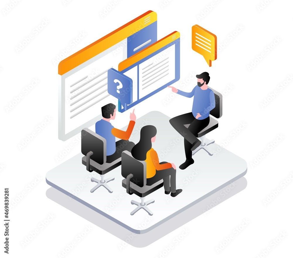 Poster Teachers and students learn in class