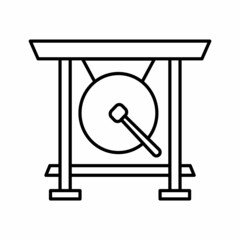 gong musical instrument vector icon