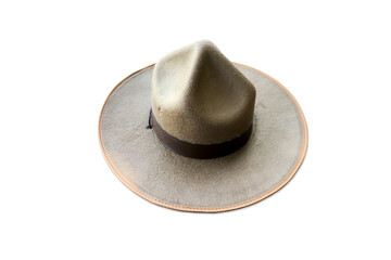Isolated a single round velvet hat with clipping paths.