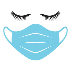 Vector Medical Mask With Eyelashes