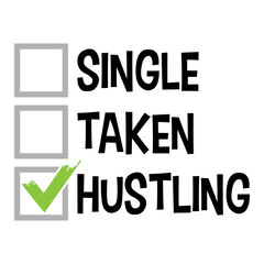 Vector Single Taken Hustling Checkbox Illustration