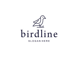 Minimal lineart bird logo template