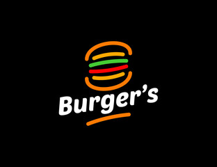 Abstract line burger logo template