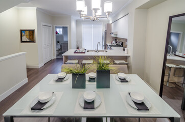 Modern dining room in luxury house.