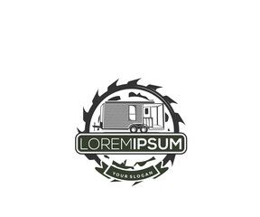 Obraz premium silhouette logo design trailer adventure