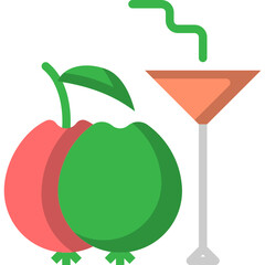 Vector guava juice flat icon, food and drink related 64x64 Pixel, whitebackground