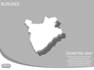 Obraz premium white isometric map of Burundi elements gray background for concept map easy to edit and customize. eps 10